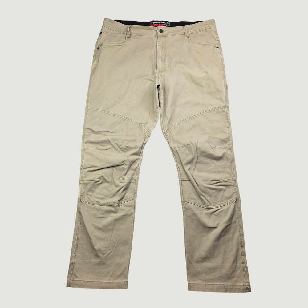 Wrangler ATG Pants Mens 40x32 Khaki All Terrain Gear Canvas Stretch Hiking Work